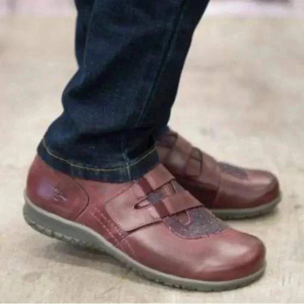 Portofino “ Berenjena Stretch“ orthodox friendly burgundy leather  shoes 7